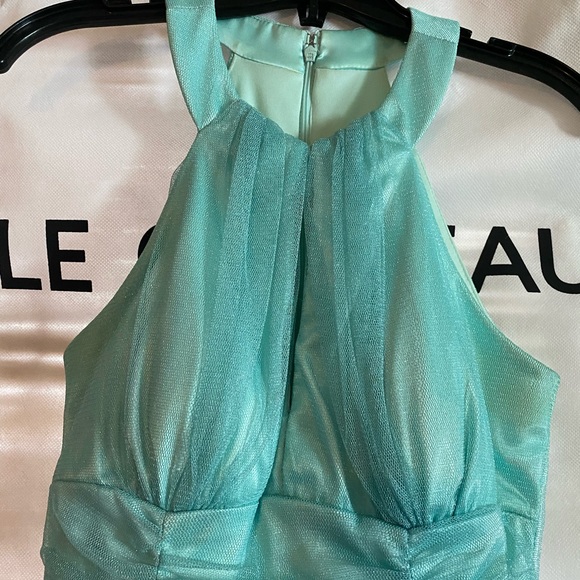 Le Chateau Turquoise Sparkly Dress - Picture 2 of 6